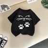 T-shirt da ragazzo Top Maglietta da bambina Maglietta da neonato 2-13 anni T-shirt per bambini T-shirt per bambini con stampa di gatto Abbigliamento per bambini