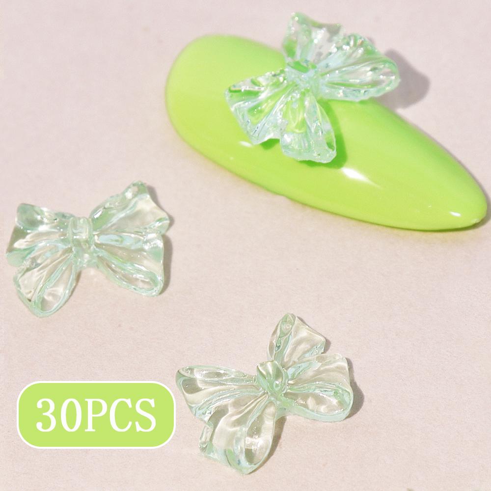 

1 пакет розовых конфетных лент-бантов 3D-подвесок для ногтей прозрачного желейного цвета летние аксессуары для украшения ногтей DIY детали для маникюра