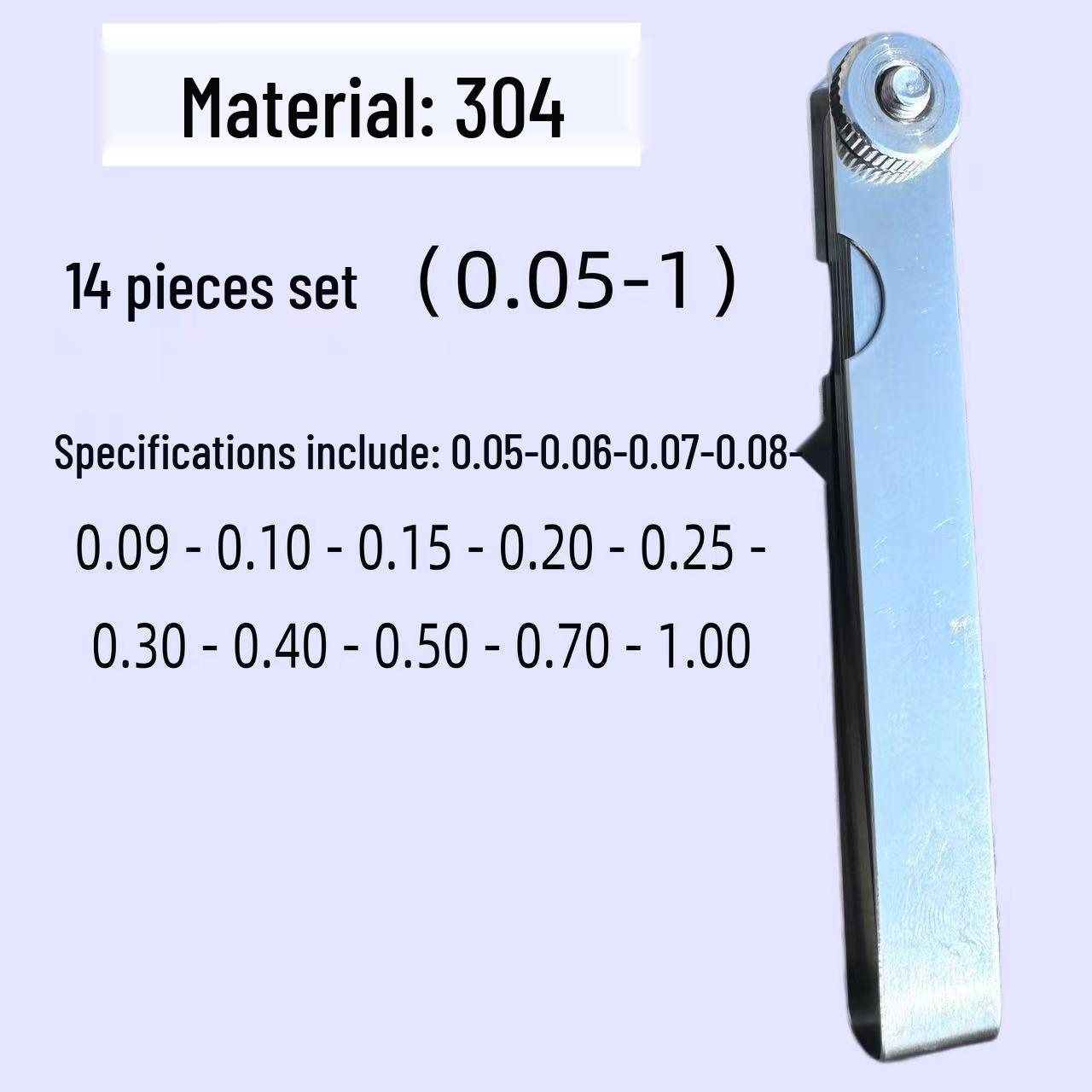 304 Stainless Steel Feeler Gauge Set: Single Piece Valve Thickness Gauge 0.01-5.0