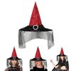 Cosplay Costume Witch Hat Mesh Wizard Hat for All Age Halloween Party Hat Role Play Witch Hat Cloche Hat Headwear