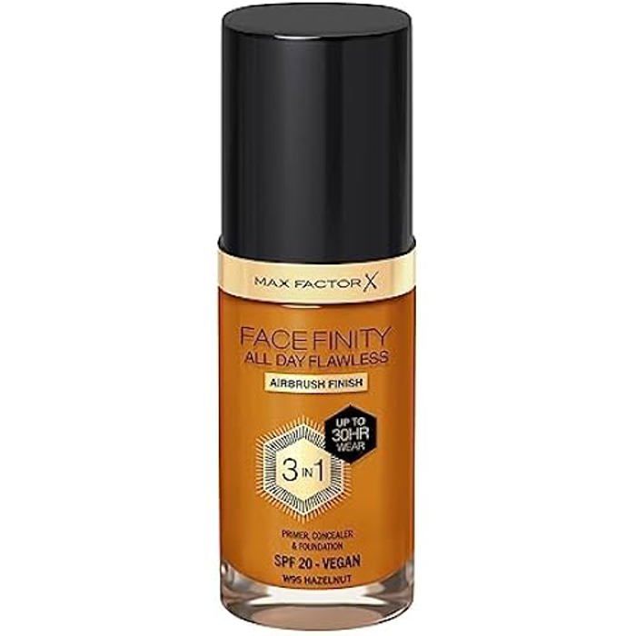 Fond de teint - MAX FACTOR - Facefinity All Day Flawless - Teinte W95-hazelnut - 30 Ml - Pour tous types de peau