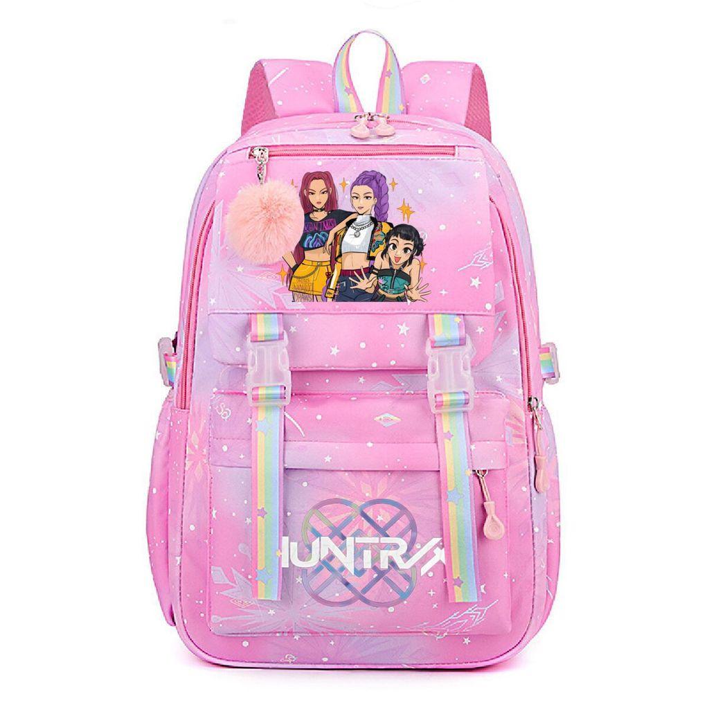 Kids Girls Kpop Rumi Mira Zoey Super Star Singers Printed Backpack Student School Bag