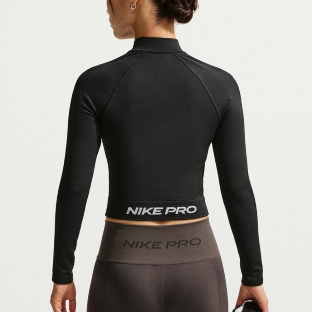 Nike Pro AS W NP DF SMLS FZ MIDLAYER WT Stand Collar Zip Print Raglan Sleeve Jacket Women Jackets IV1469-010