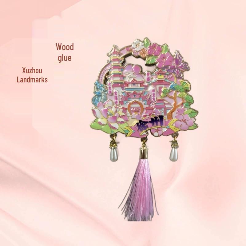 Suzhou Humble Administrator s Garden Gradient Tassel Magnet Souvenir розовый