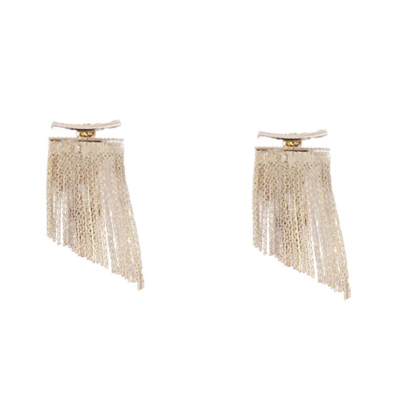 French Elegant Copper & Silver Tassel Stud Earrings