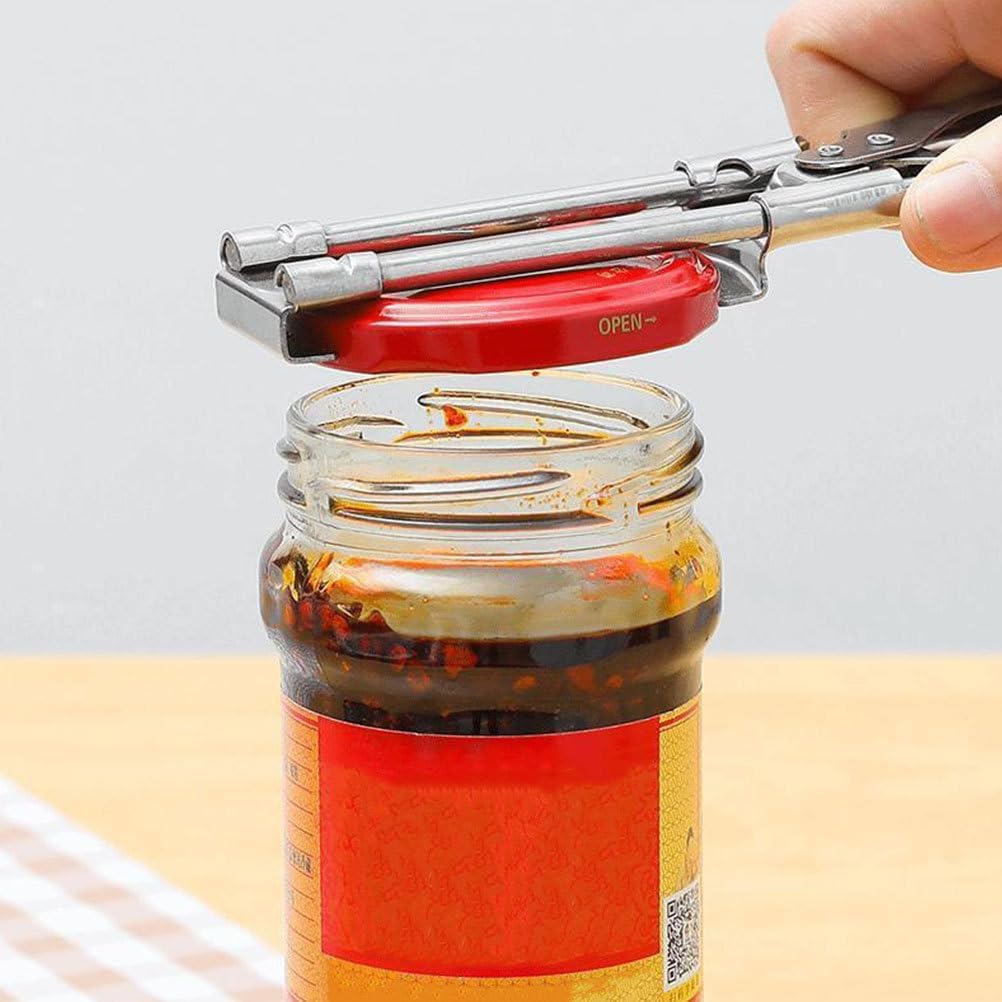Gatuida Stainless Steel Adjustable Can Opener Multifunctional Bottle Jar Opener Portable Lid for Kitchen Use Easy to Clean for Various Cap