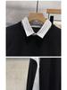 Men's Fake Two-Piece Sweater with Shirt Collar: 2025 Spring/Autumn Patchwork Knitwear Trendy Jacket