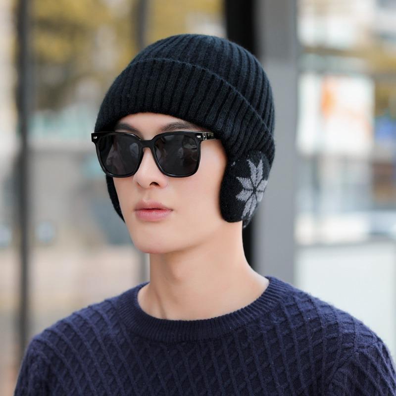 Hat Women's Fleece Thickened Winter Warm Scarf Suit Cycling Ear Protection Hat Men's Knitted Wool Hat