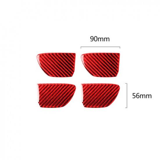 4Pcs Red Carbon Fiber Door Handle Bowl Sticker Cover For Infiniti Q50 Q60 14-19