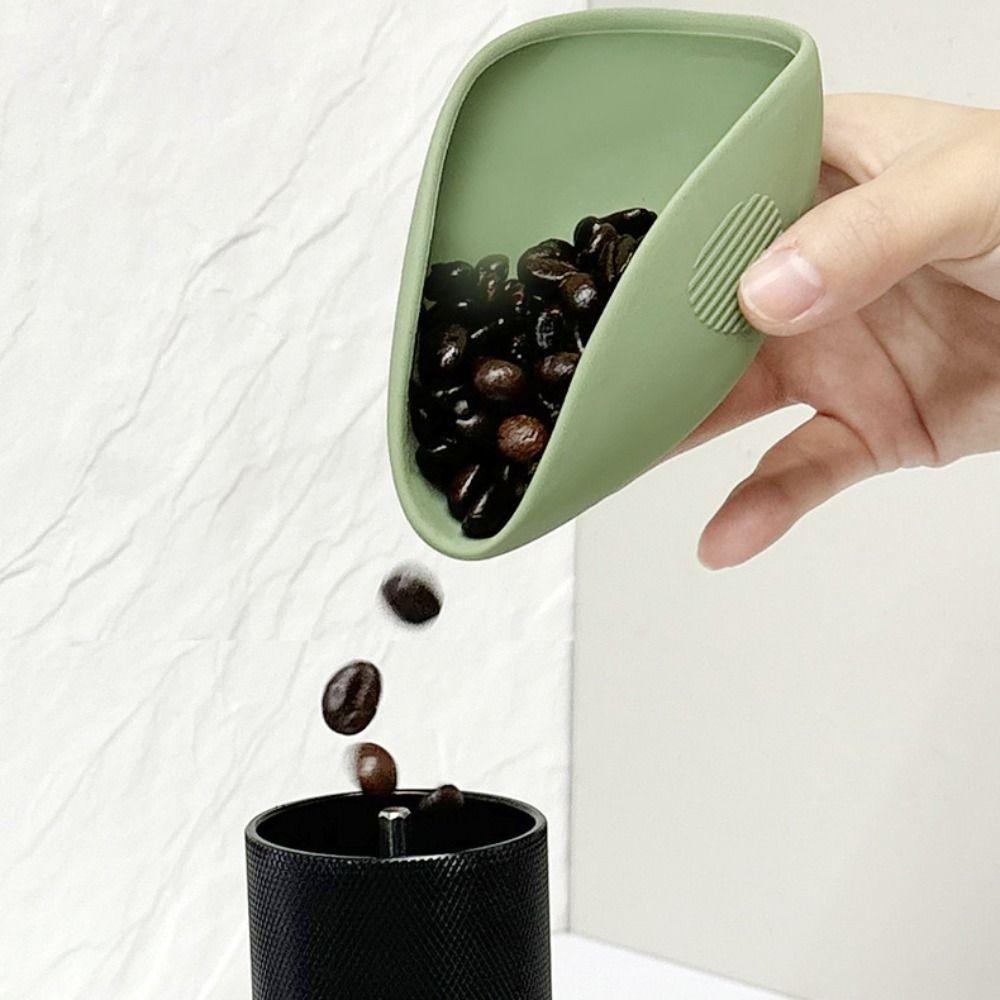Shovel Design Coffee Bean Dosing Saucer Food Grade Bean Measuring Silicone Separator Tray Resilient Anti-fall Coffee Bean Spoon