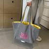 Large capacity tote bag women's striped canvas bag