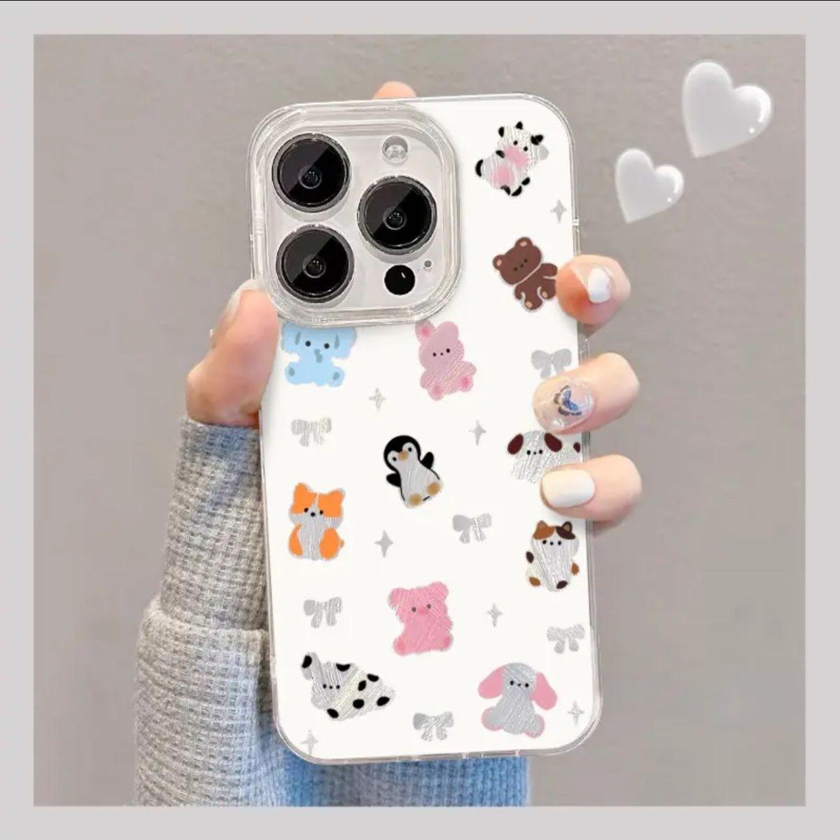 

Милый чехол для телефона на весь экран с животными для Apple 11/12/13/14 Pro, дизайн из перьевой пряжи, противоударный, модный и прочный Apple 13