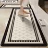 Kitchen Floor Mat Non-slip Stain-resistant Wear-resistant Carpet Black and White Geometric Pattern Long Rug Home Decoration Rugs