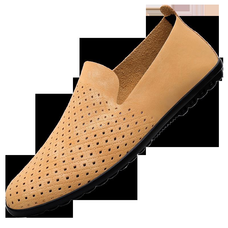 Bean Bean Men's Cowhide Slip-On Casual Leather Shoes