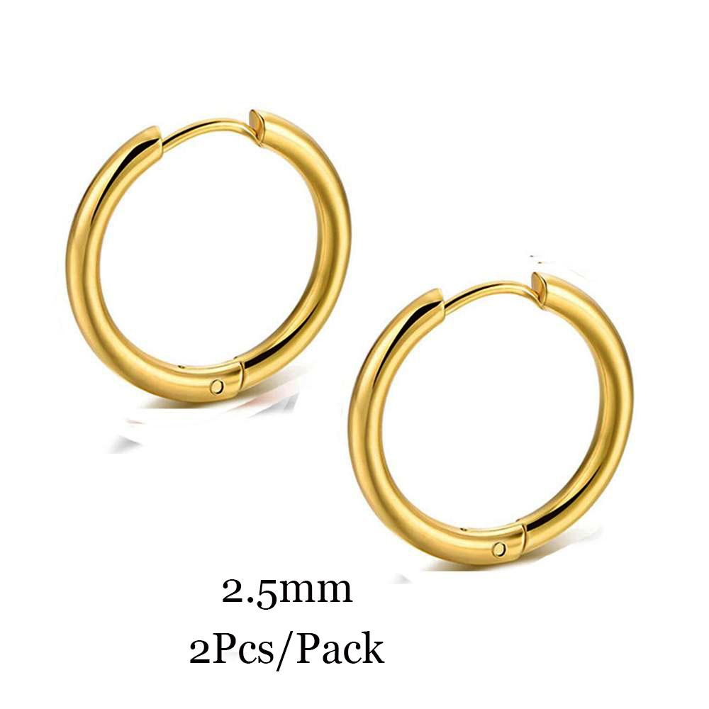 6/8/10/12mm Tiny Korean Small Stainless Steel Round Mini Little Good Huggie Hoop Earrings for Women Cartilage Piercing Loop Ring