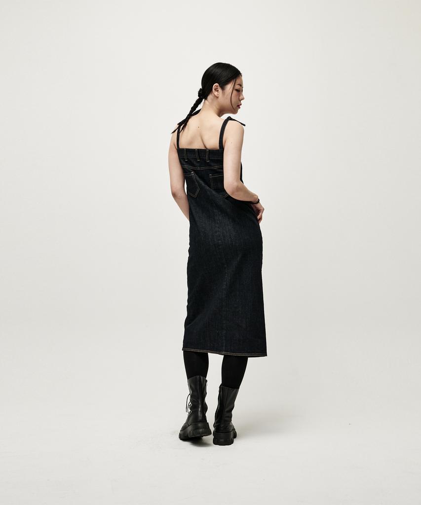 Abeullapudeti Denim Maxi Pants Dress