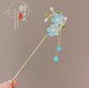 Vintage Chinese Style Hair Sticks Forks Flower Pearls Pendant Designs Women Girls Hanfu Dress Hairpins Side Clips Fringe Jewelry