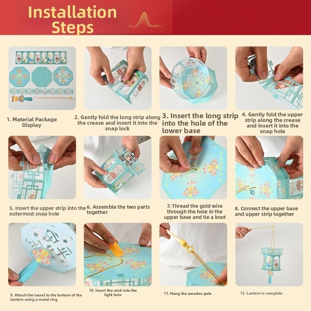 Blessings Mid-Autumn Festival Lantern Good Luck DIY Lantern Material Kit Festival Decoration