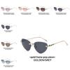 Cats Eye Frameless Sunglasses With Uv400 Protection For Fashionable Summer Outings