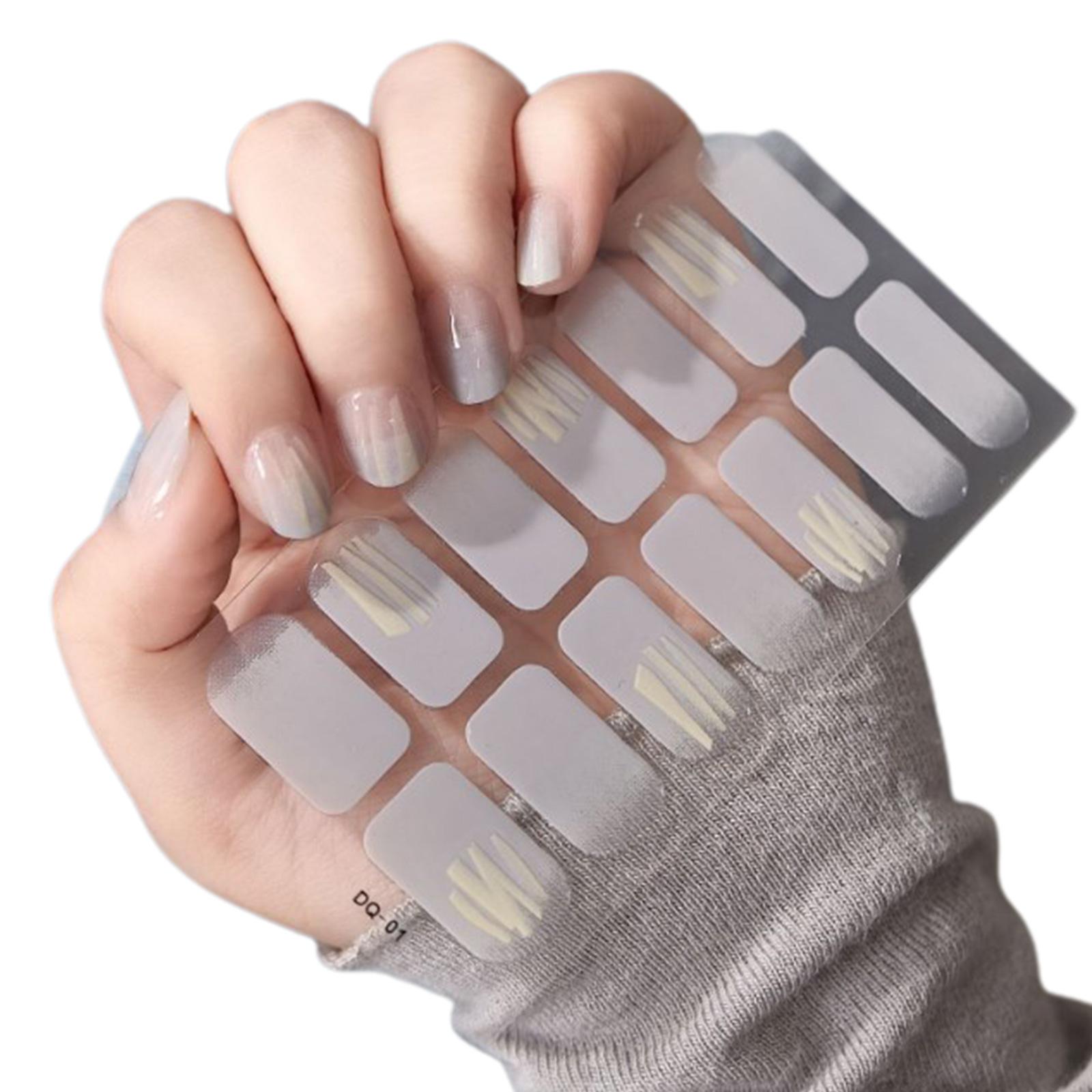 

Наклейки на полоски лака для ногтей, блестящие клетчатые однотонные самоклеящиеся наклейки для ногтей, самоклеящиеся наборы для дизайна ногтей для женщин и девочек 1