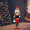 Elegant 38cm Wood Nutcrackers Statue Artistic Tabletop Decoration for Nut Cracking and Display Stylish Desktop Ornament