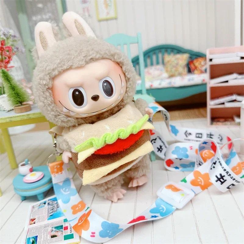 Doll Clothes for 17cm Labubu Dolls Cute Mini Plush Doll's Outfit Accessories Jumpsuit Hoodie Crawling Clothes DIY Fans Girl Gift