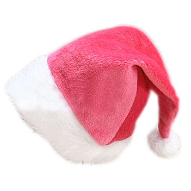 

Plush Santa Hat Christmas Party Hat Furry Christmas Hat Navidad Props New Year розовый