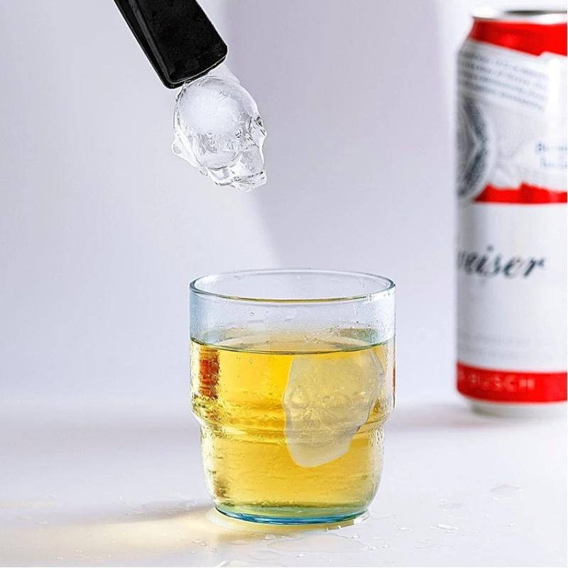3D Skull Silicone Mold Ice Cube Tray Mould Ice Cube Maker Ice Ball Mold Whiskey Wine Cocktail Ice Cube Mold Ice Ball Mold