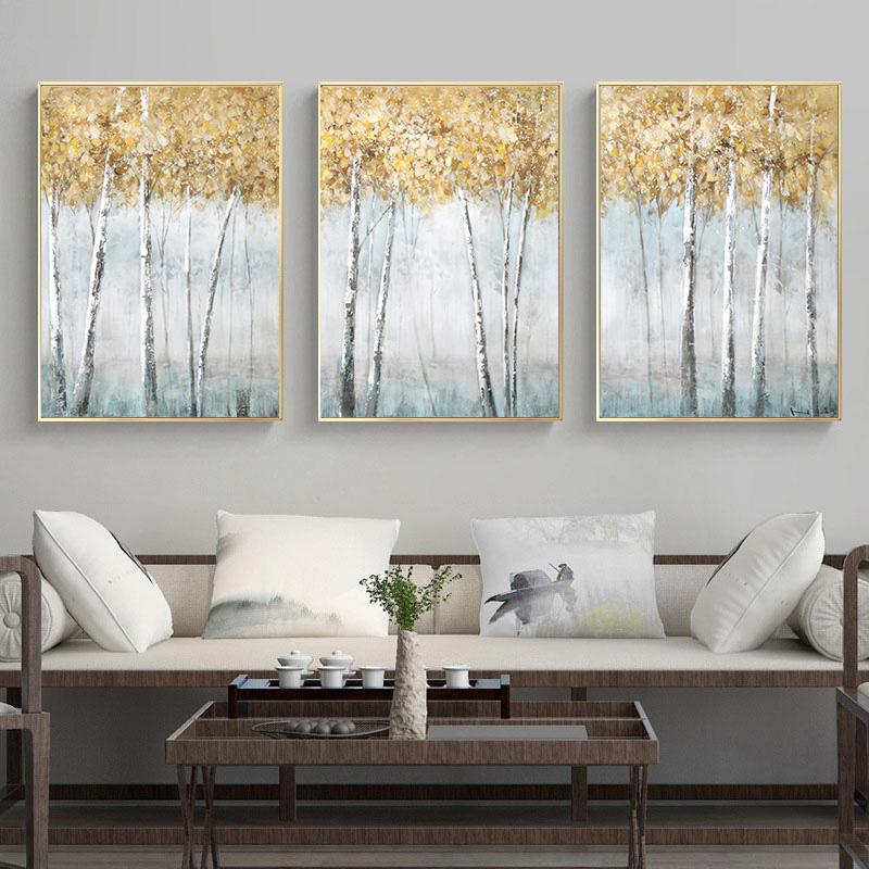 Abstract Tree Wall Art Canvas Painting Forest Posters and Prints Wall Pictures for Living Room Home Decor