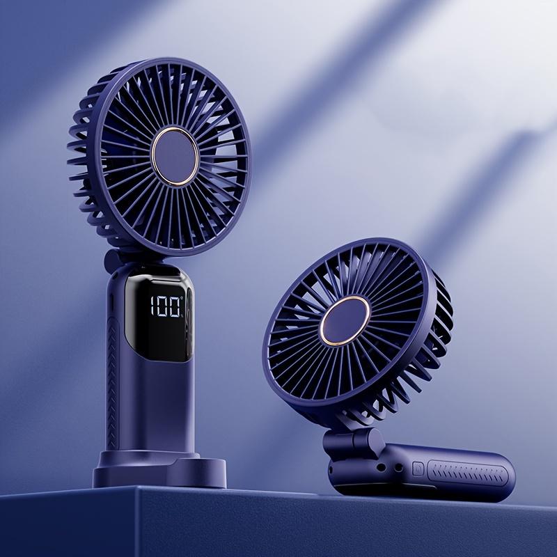 

F01 Portable Fan, Battery Operated Blower, 5 Speeds Personal with Base, Digital Display, 180° Ajustable Lash синий