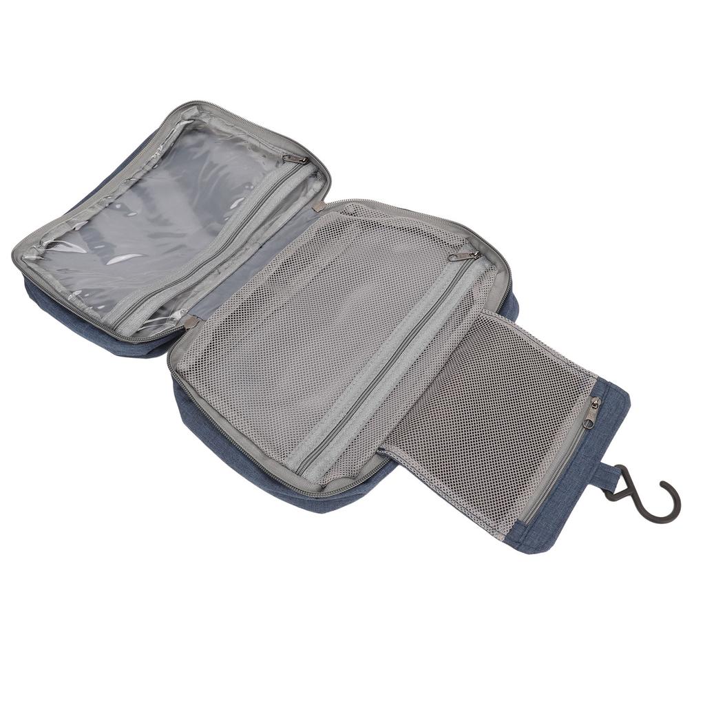 Reise Hängende Kulturtasche Reise Kosmetiktasche Gefaltet Hängender Kulturbeutel Waschorganizer Beutel für Männer Frauen Dunkelblau