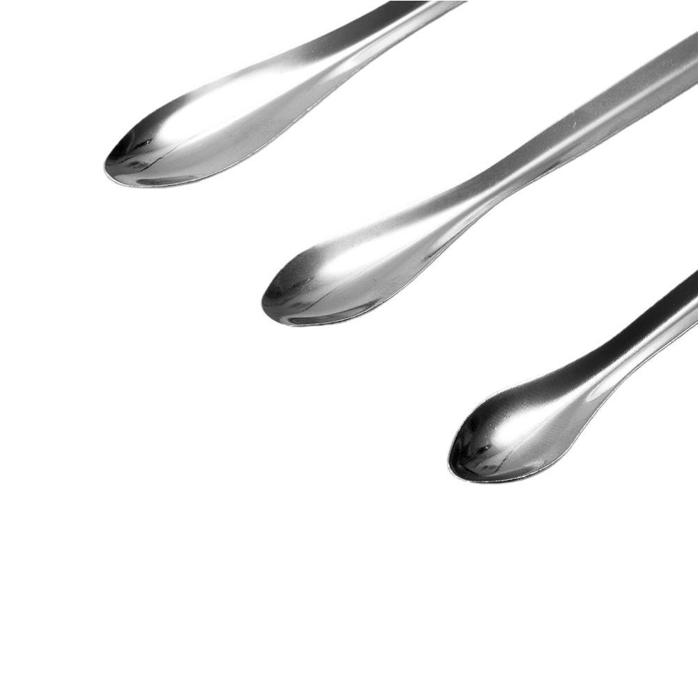 12Pcs Stainless Steel Lab Spoon Spatula Laboratory Sampling Spoon Mixing Spat