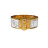 HERMES Charnière Bangle Bangle Gold Plated White x Beige x Gold Women Used