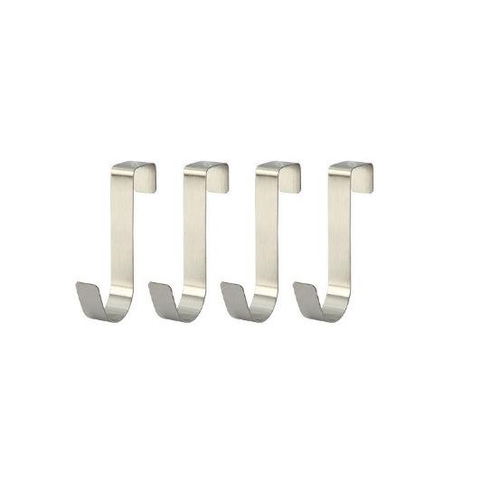 

2/4/6 шт. Многоцелевые крючки для кухонного шкафа, крючок для задней двери, вешалка для одежды, пальто, шляпы, полотенца, вешалка для хранения, аксессуары для ванной комнаты 4pcs серебряный