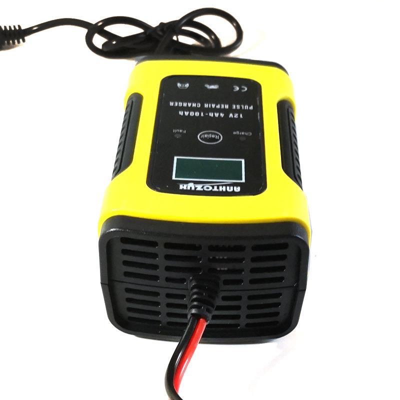 12V 6A Pulse Repair Charger with LCD Display for Motorcycles and Cars
