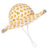 Yellow Duck Print Cotton Baby Sun Hat - Spring/Summer Wide Brim