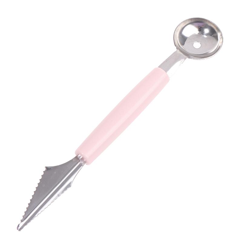2 In1 Stainless Steel Carving Knife Fruit Ice Cream Baller Scoop Stacks Spoon