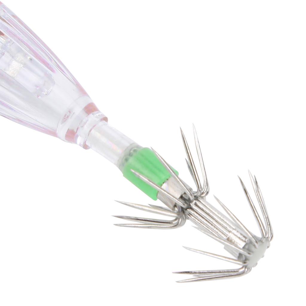 Fishing LED Lure Light Squid Shape Red Light Color Bait Underwater Lamp with Hook