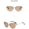 Women's sunglasses, men's and women's fashion polygonal frameless sunglasses