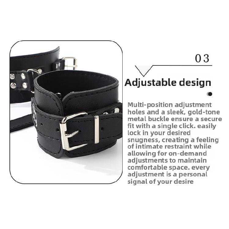 Adjustable Leather Handcuff Collar Bondage Set – Back-Bound Restraint BDSM Training Toy Adult Sex Toy Adult Game