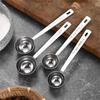Steel Measuring Spoon Practical Measuring Spoon Long Handle Functional Steel 15/30ML Measuring Spoon