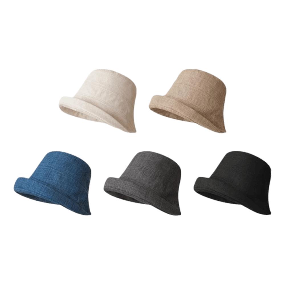 Anti UV Bucket Cap Linen Fedora Hat Casual Fisherman Hat  Outdoor Sports