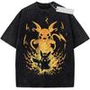 Pikachu Wash T-Shirt, Pokemon Unisex Wash T-Shirt, Shirt für Erwachsene und Jugendliche, Manga Tee Wash Shirt, Vintage inspiriert, Anime Geschenk-T-Shirt, Y2K Shirt
