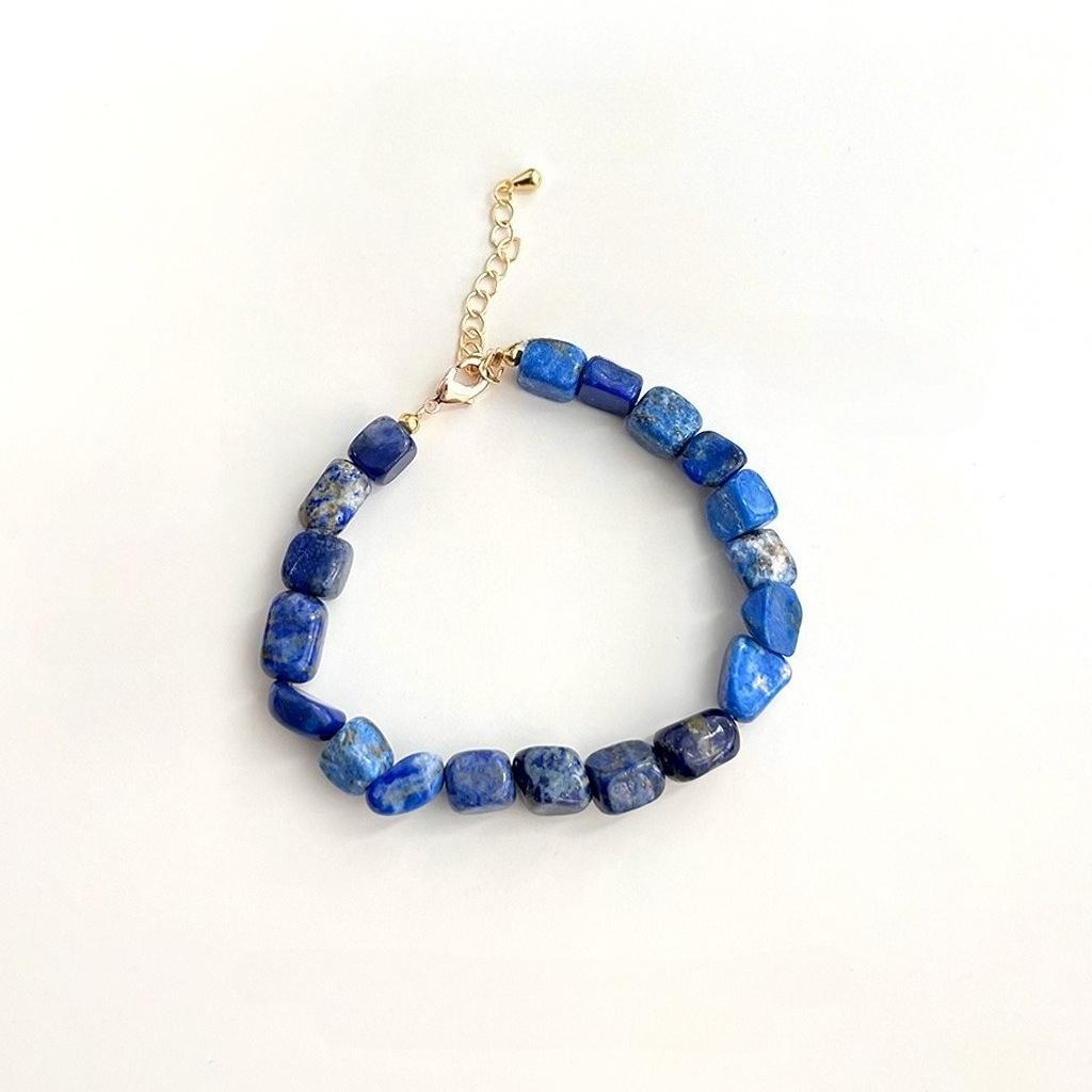 Vintage Irregular Lapis Lazuli Beaded Bracelet
