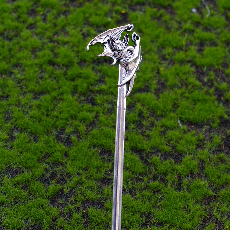 Ethic Dragon Hairsticks Silver Axe Sword Hair Accessories Witch Snake Triple Moon Pentagram Hairpin Hair Stick