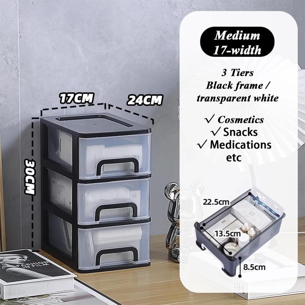 Multi-Drawer Plastic Storage Cabinet for Office and Home Desk Organization