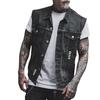 229 Jumia Cross-border Men's Summer Denim Vest Rotten Edge European and American Ins Style Youth Retro Denim Vest
