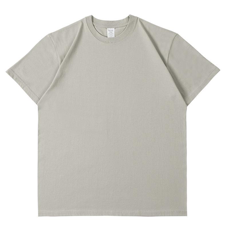 230g Heavy Cotton Drop Shoulder Men's T-Shirt - Solid Color, Loose Fit, Short Sleeve, High Quality