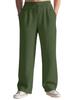 European Striped Wide-Leg Men's Casual Ribbed Drawstring Trousers: Large Size, Spring-Autumn, Straight-Leg, Loose Fit.