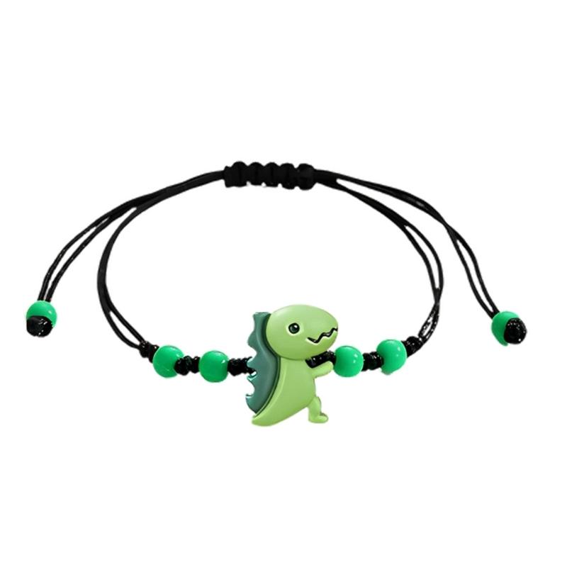 Colorful Resin Dinosaur Bracelet Handcrafted Adjustable For Children Adults Includes Message Card